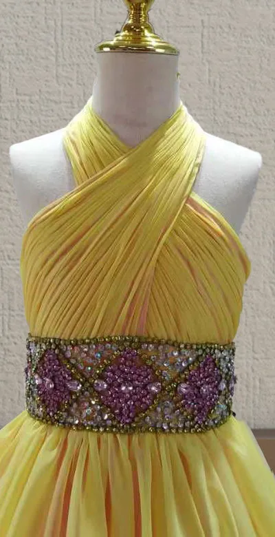 Young Girls Halter Colorful Stunning Pageant Dress